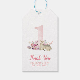 Little Deer First Birthday Party Favour Tag