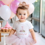 Little Deer First Birthday Party Personalised Baby T-Shirt<br><div class="desc">Custom printed Birthday Girl toddler shirt or baby bodysuit. This elegant design features a sweet pink watercolor number one surrounded by boho flowers and a baby deer. Perfect for a whimsical woodland little girl's first birthday party! Personalise it with your child's name or other custom text. Use the design tools...</div>