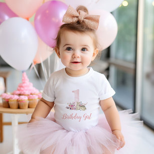 Little Deer First Birthday Party Personalised Baby T-Shirt