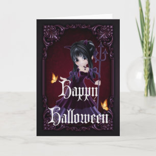 Little Devil 5 Gothic Happy Halloween Card