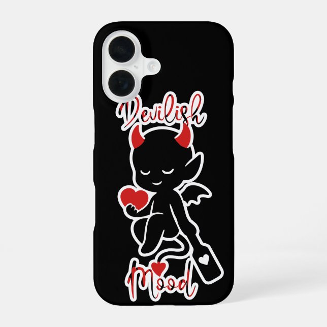 Little Devil Baddie Love Paddle "Devilish Mood" iPhone 16 Case (Back)