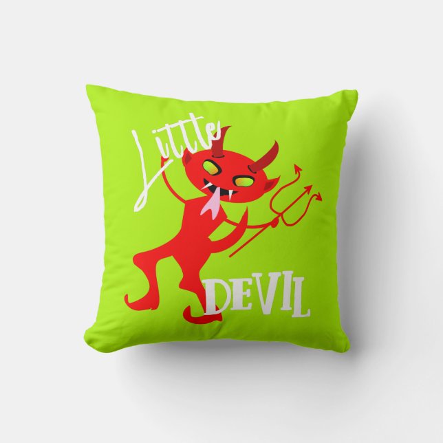 Little Devil Cute Demon Character Funny Statement Cushion (Front)