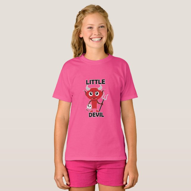 Little Devil - Girls' Basic T-Shirt (Front Full)