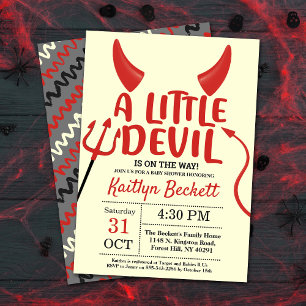 Little Devil Halloween Baby Shower Invitation