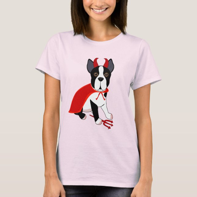 Little Devil Halloween Dog T-Shirt (Front)