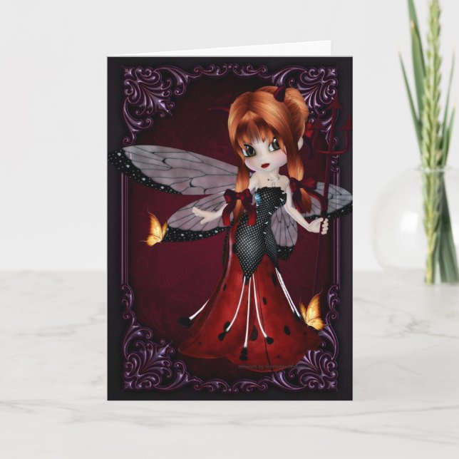 Little Devil Ladybug Design 3 Greeting Card (Front)