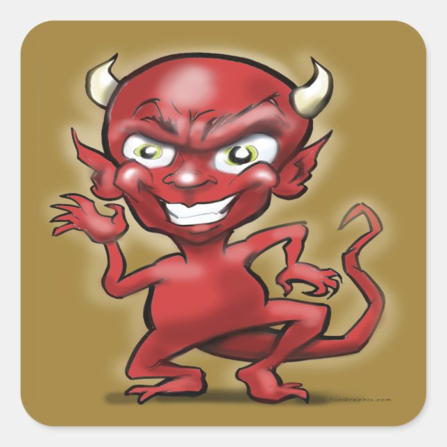 Little Devil Square Sticker (Front)