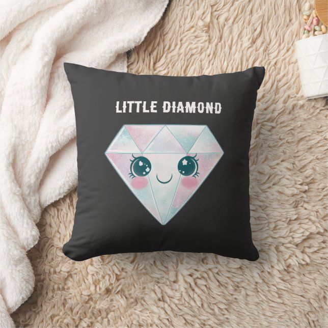 Little Diamond Throw Pillow – Cute Sparkle Square  (Blanket)