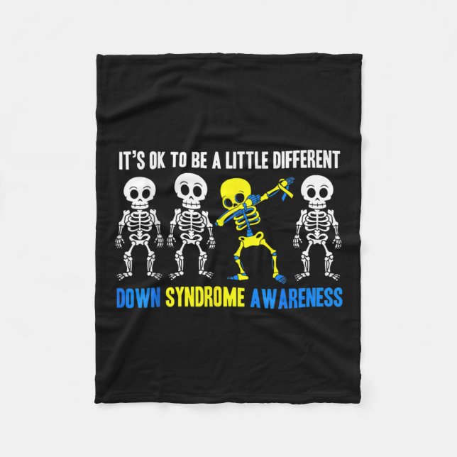 Little Different Down Syndrome Awareness March 21  Fleece Blanket (Front)