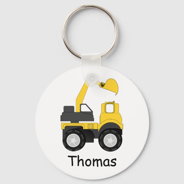 Little Digger Personalised Kid's Key Ring (Front)
