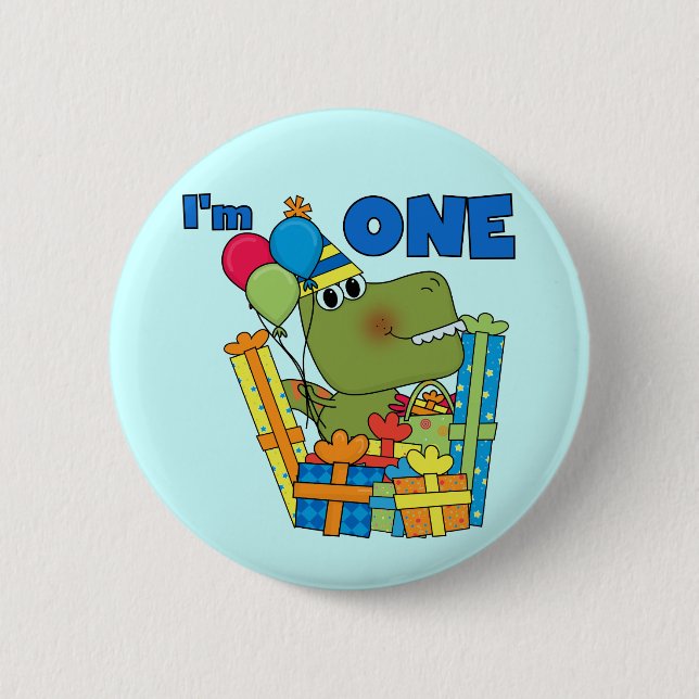 Little Dino 1st Birthday T shirts and Gifts 6 Cm Round Badge (Front)