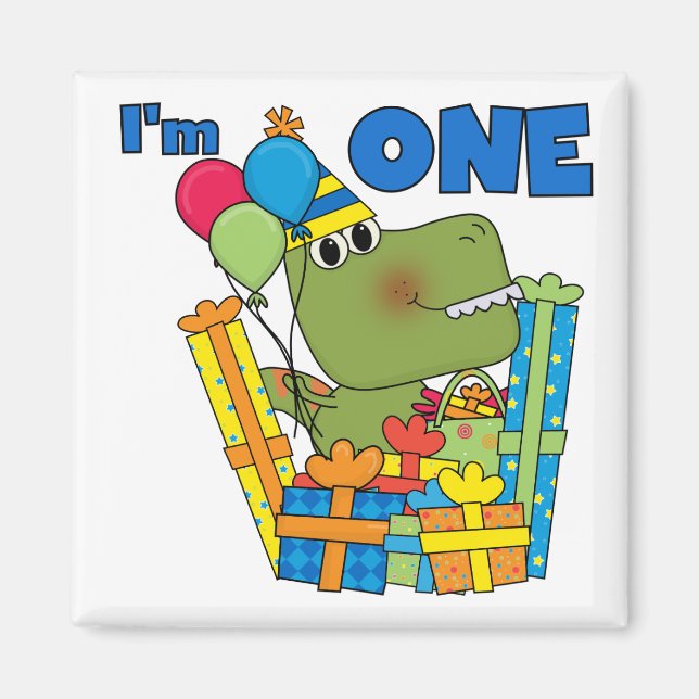 Little Dino 1st Birthday T shirts and Gifts Magnet (Front)