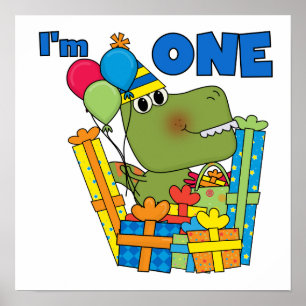 Little Dino 1st Birthday T shirts and Gifts Poster
