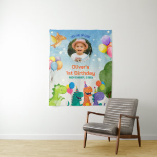 Little Dino 1st Birthday Tapestry