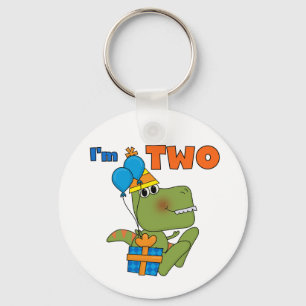 Little Dino 2nd Birthday Tshirts and Gifts Key Ring
