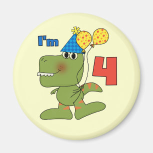 Little Dino 4th Birthday Tshirts and Gifts Magnet