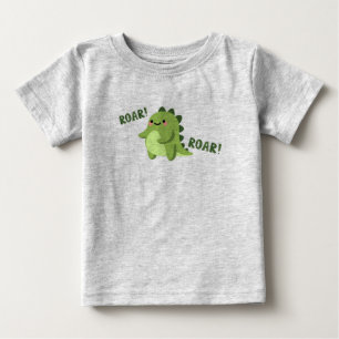 "Little Dino Delight: Cute Green Baby Tee" T-Shirt