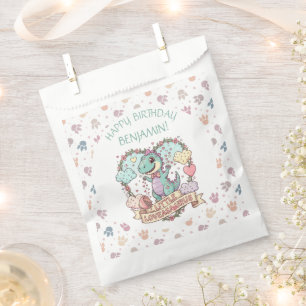 Little Dino Hearts Birthday Personalized Favour Bags