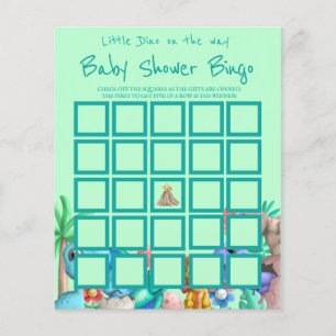 Little Dino on the Way Greenery Baby Shower Bingo