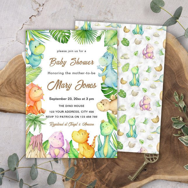 Little Dinosaur Baby Shower Invitation (Creator Uploaded)