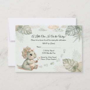 Little Dinosaur Baby Shower RSVP Card