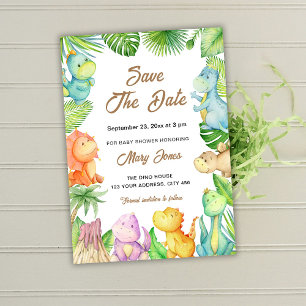 Little Dinosaur Baby Shower Save The Date Invitation