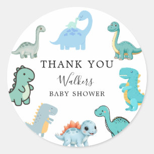 Little Dinosaur Cute Baby Shower Classic Round Sticker