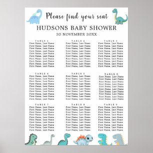 Little Dinosaur Cute Baby Shower Seating Charts