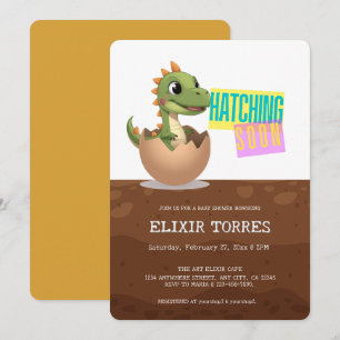 Little Dinosaur Hatching Soon Invitation