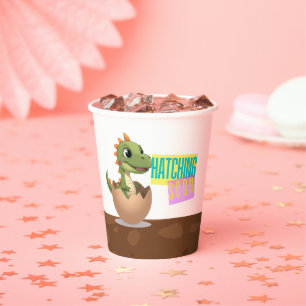 Little Dinosaur Hatching Soon Paper Cups