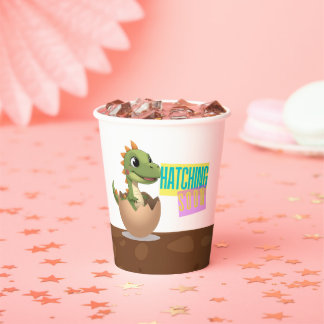 Little Dinosaur Hatching Soon Paper Cups