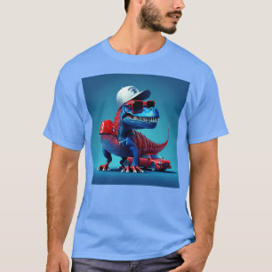 little dinosaur on a red sports car T-Shirt