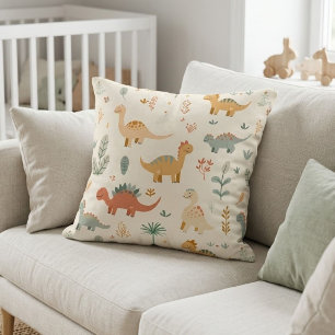Little Dinosaurs Beige Neutral Tones Cushion
