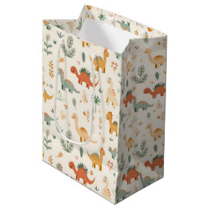 Little Dinosaurs Beige Neutral Tones Medium Gift Bag