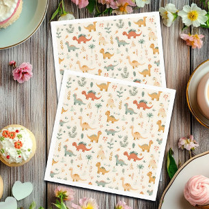 Little Dinosaurs Beige Neutral Tones Napkin