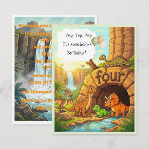 Little Dinosaurs Birthday Party Digital Download Invitation