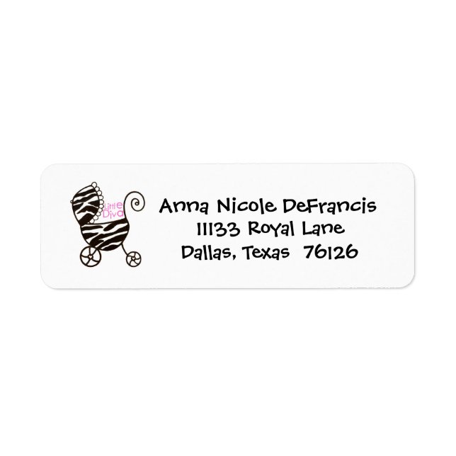 Little Diva Baby Buggy Return Address Labels (Front)
