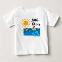 Little Diver with Jelly Fish - Baby Fine Jersey T-