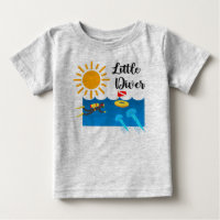 Little Diver with Jelly Fish - Baby Fine Jersey T-