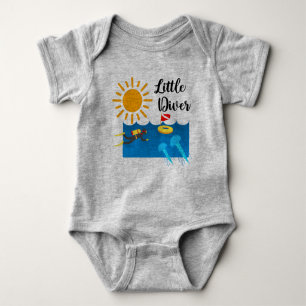 Little Diver with Jelly Fish - Baby Jersey Bodysui Baby Bodysuit