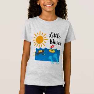 Little Diver with Jelly Fish - Girls' Fine Jersey T-Shirt