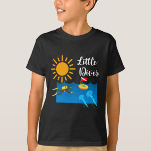 Little Diver with Jelly Fish - Kids' Basic T-Shirt