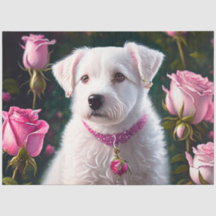 Little Dog And Rose Collection Tissue Paper