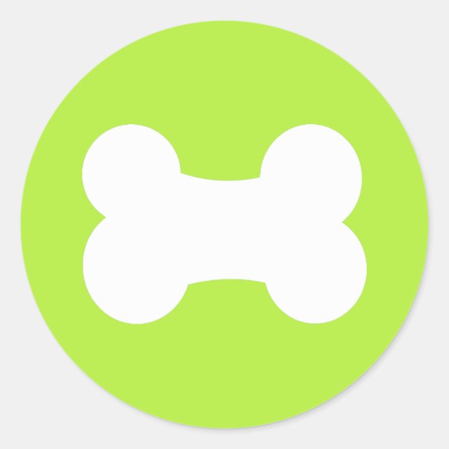 Little Dog Bone Olive 3 inch Classic Round Sticker (Front)