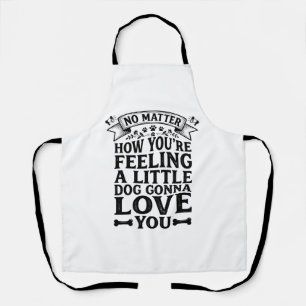 Little Dog Love You Vintage Typography Design_1 Apron