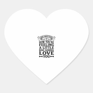 Little Dog Love You Vintage Typography Design_1 Heart Sticker
