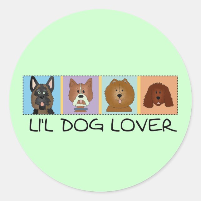 Little Dog Lover Tshirts and Gifts Classic Round Sticker (Front)