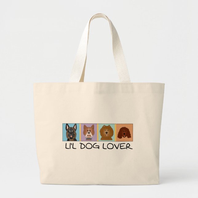 Little Dog Lover Tshirts and Gifts Large Tote Bag (Front)
