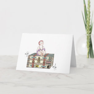 Little Doll on a Trunk Card