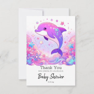 Little Dolphin Baby Shower  Thank You Card